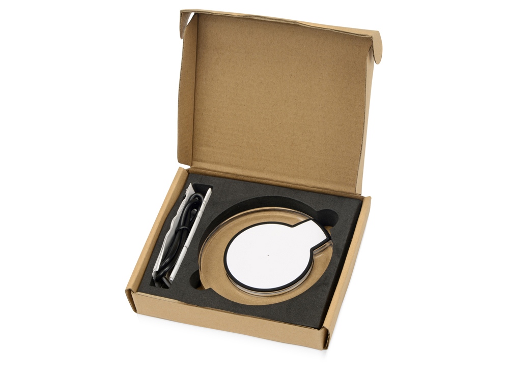 Беспроводная зарядка Pod со светодиодной подсветкой, белый-7