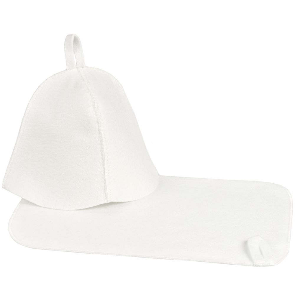 Набор для бани Heat Off с ковриком, белый-1