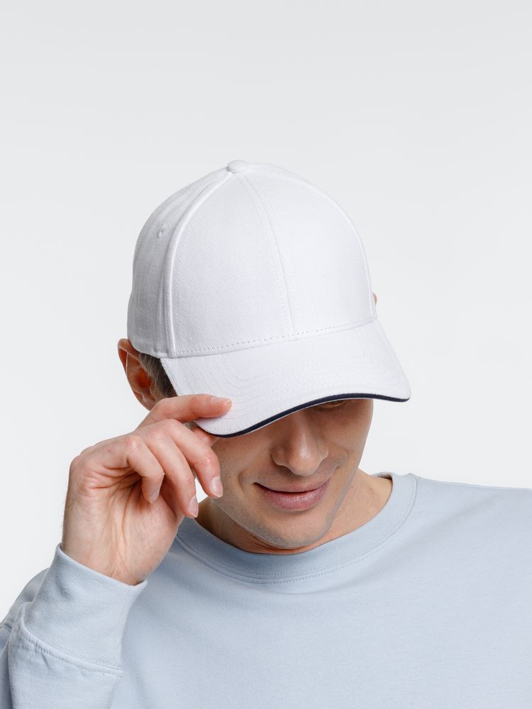 Бейсболка Spiker, белая с темно-синим-5