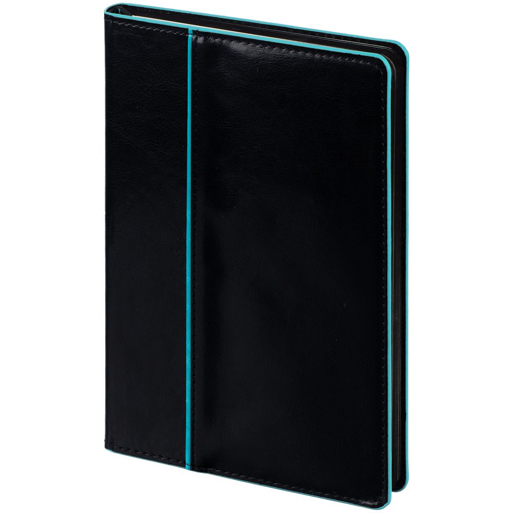 Ежедневник Alanis, недатированный, черный с голубым-1