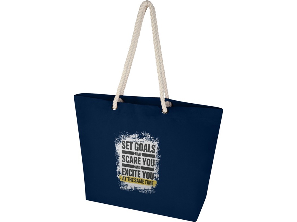 Florida пляжная эко-сумка из переработанного материала, сертифицированного по стандарту GRS, плотностью 270 г/м² 18L - Темно - синий-6