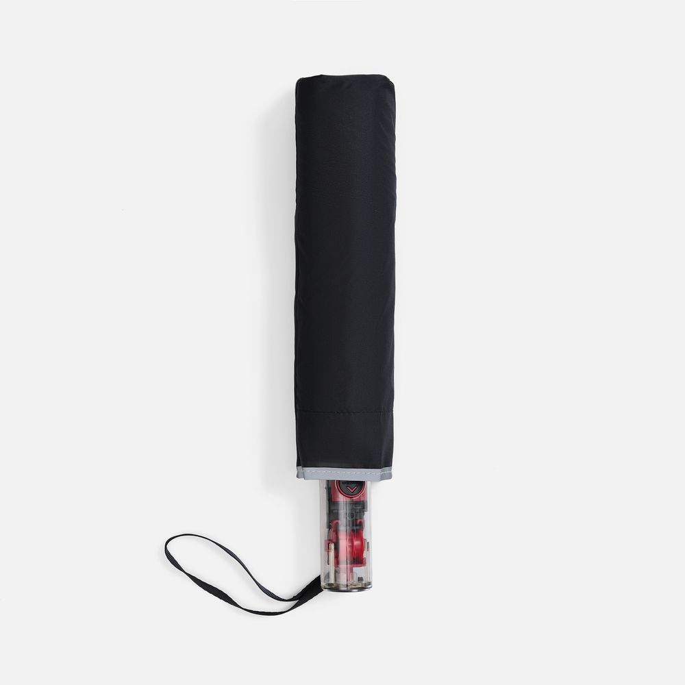 Зонт наоборот складной Futurum со светоотражающим кантом, черный-2