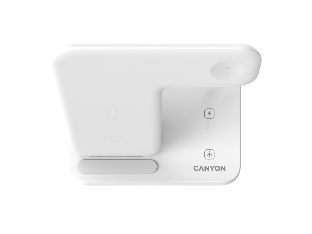Беспроводное зарядное устройство для гаджетов 3-в-1 с технологией QI Canyon WS-303 (CNS-WCS303W), 15W, белый-3