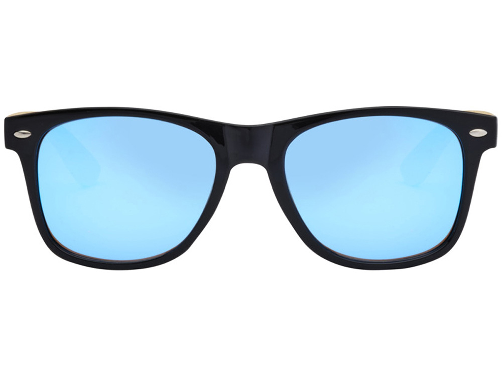 Солнцезащитные очки Hue с бамбуковыми дужками - Cиний / Натуральный-1