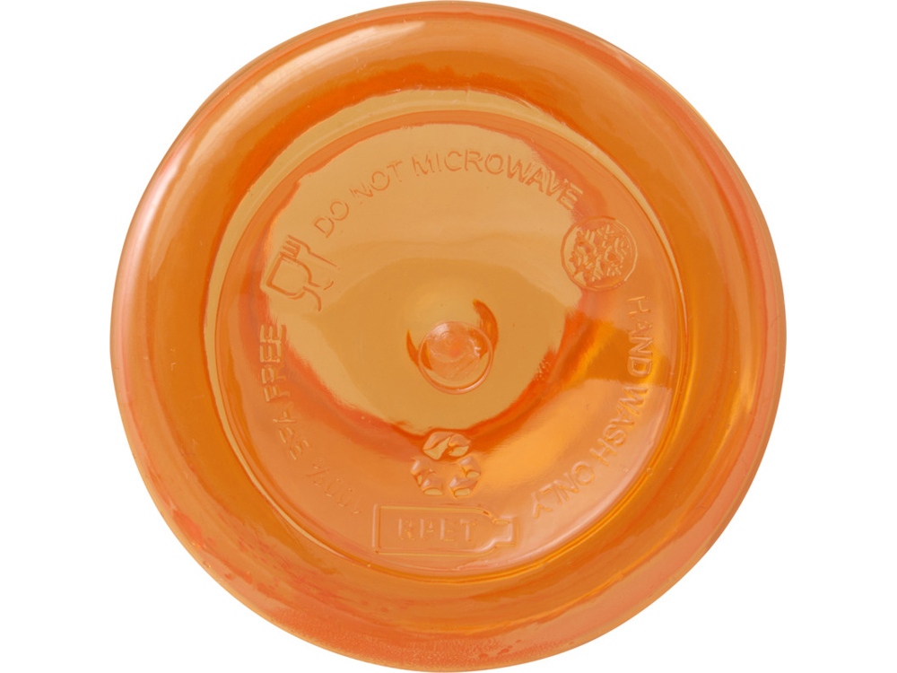 Бутылка для воды с карабином Oregon из переработанной пластмассы, 400 мл - Оранжевый-2