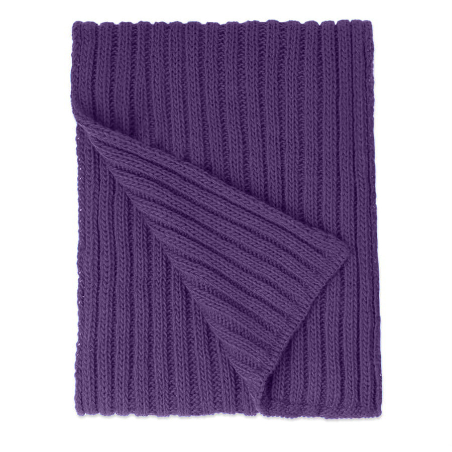 Шарф вязаный НАСВЯЗИ© шерсть/акрил, фиолетовый-1