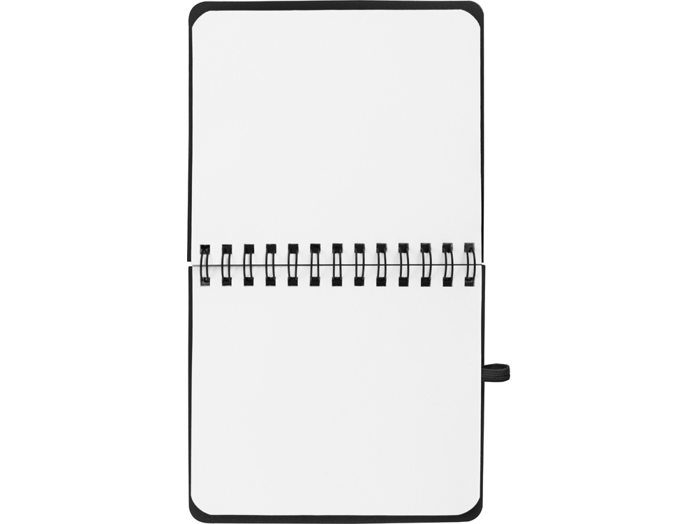 Блокнот А6 Журналист с ручкой, черный-3