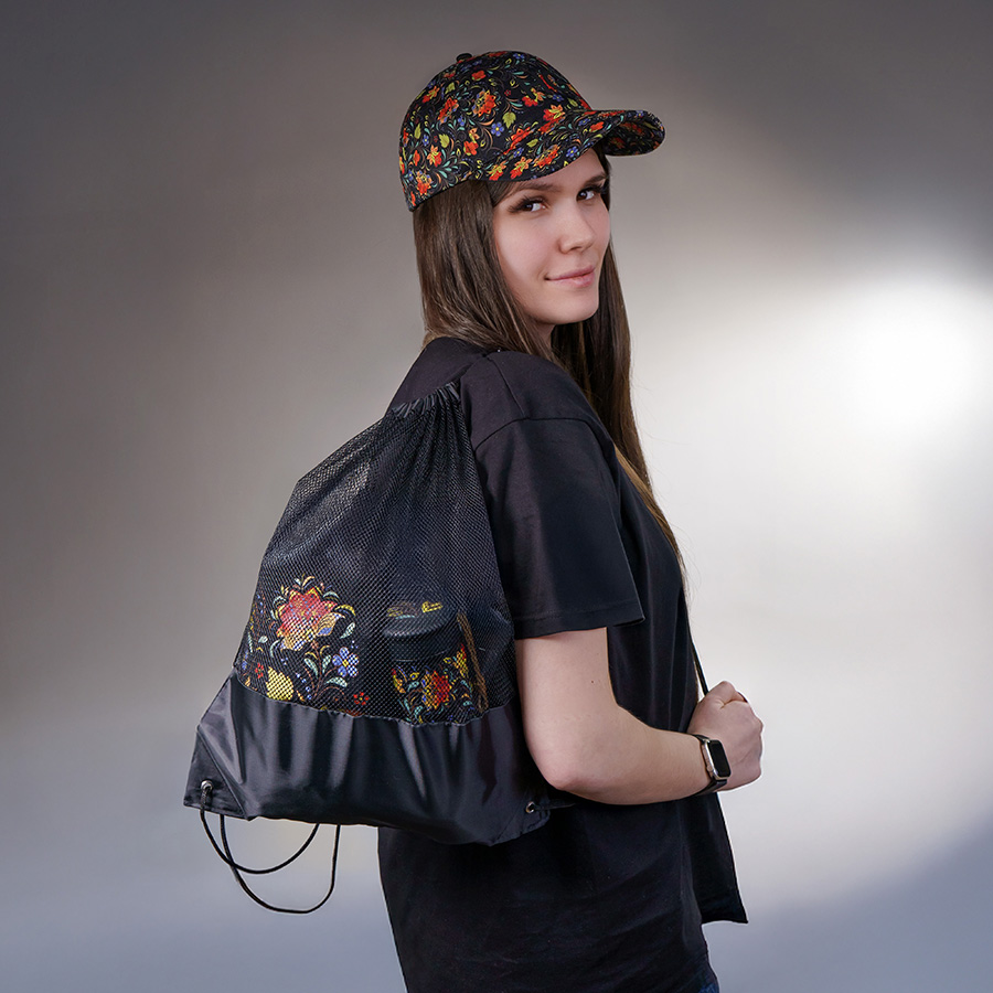 Рюкзак мешок с укреплёнными уголками Mesh, чёрный, 35*41 см, полиэстер 210D, черный-3