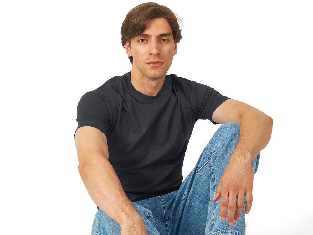 Футболка HD Fit короткий рукав с эластаном, темно-серый-1