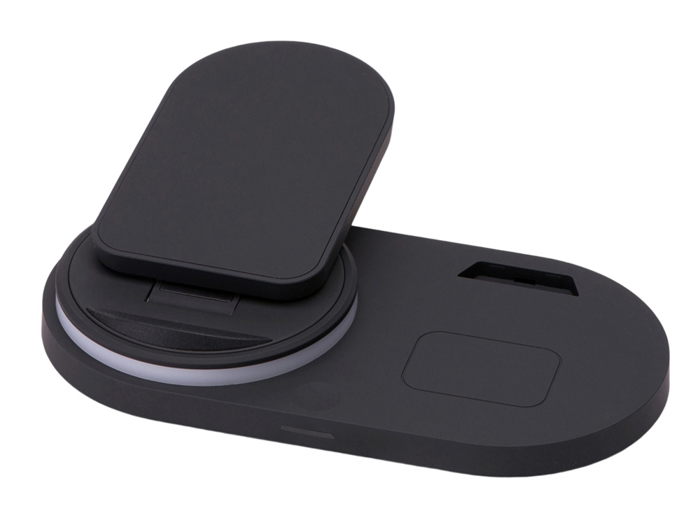 Складная зарядная станция с беспроводной зарядкой Flashport, 15 Вт, черный-2