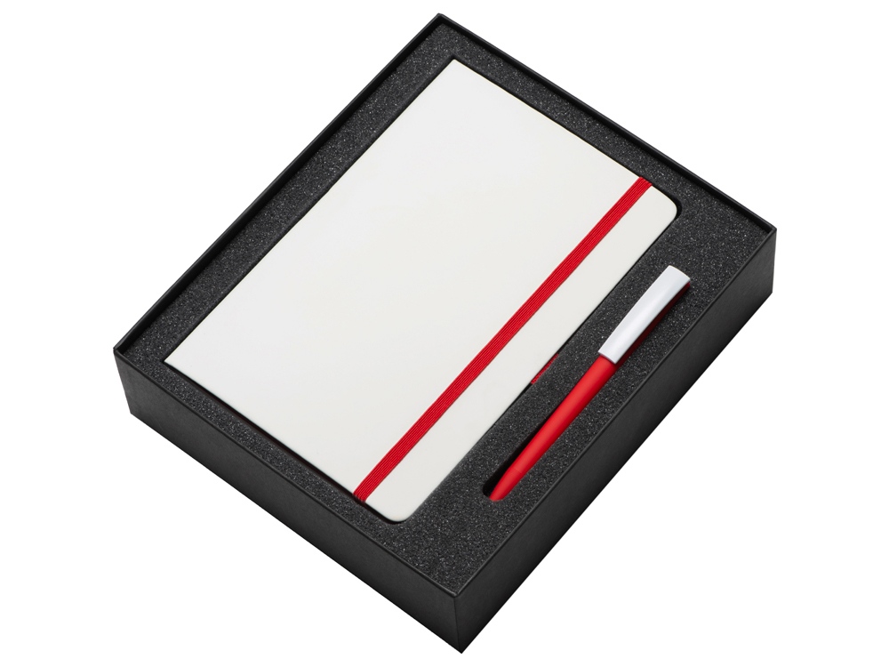 Подарочный набор Jacque white 2.0. с ручкой и блокнотом, красный-1