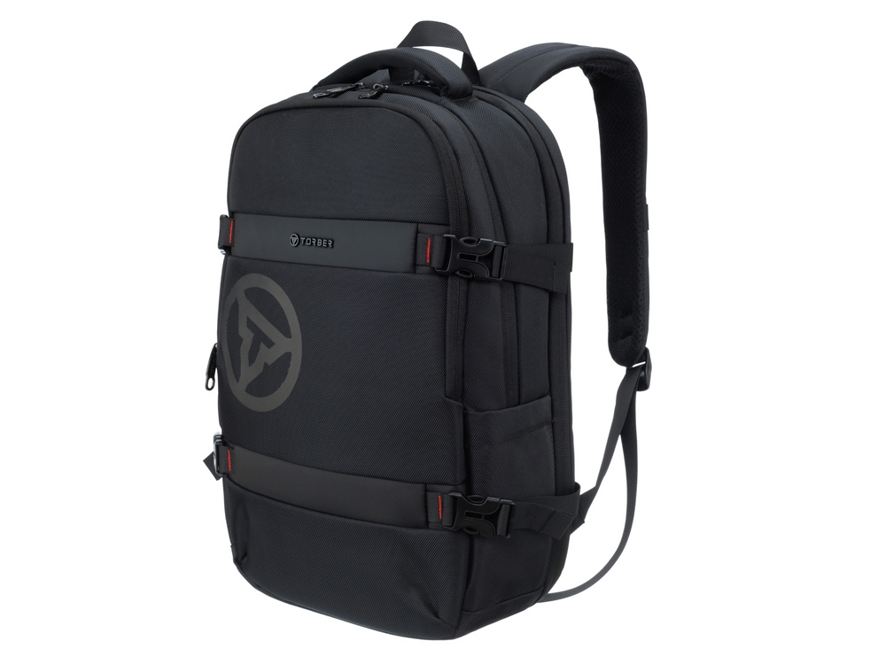 Рюкзак TORBER ВОЯЖ с отделением для ноутбука 18'', черный, полиэстер 900D, 34х16х47 см, 20 л-1