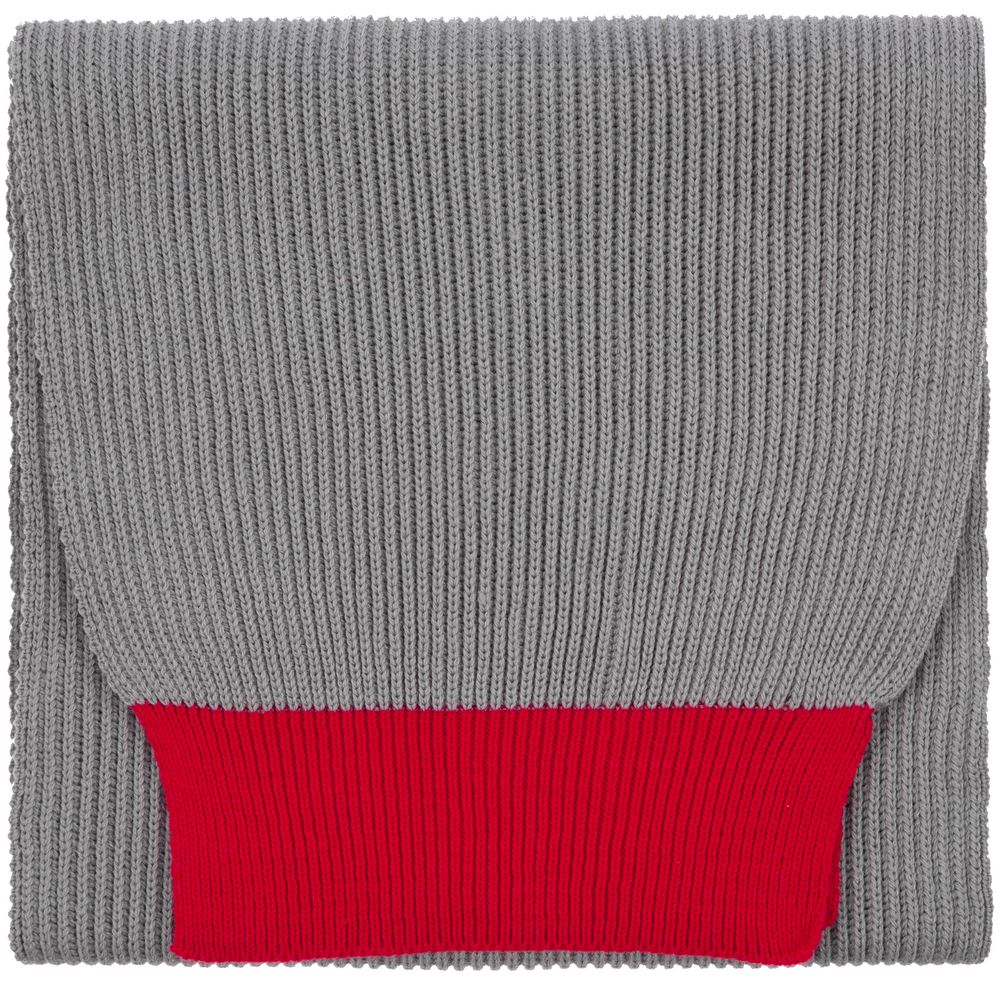 Шарф Snappy, светло-серый с красным-0