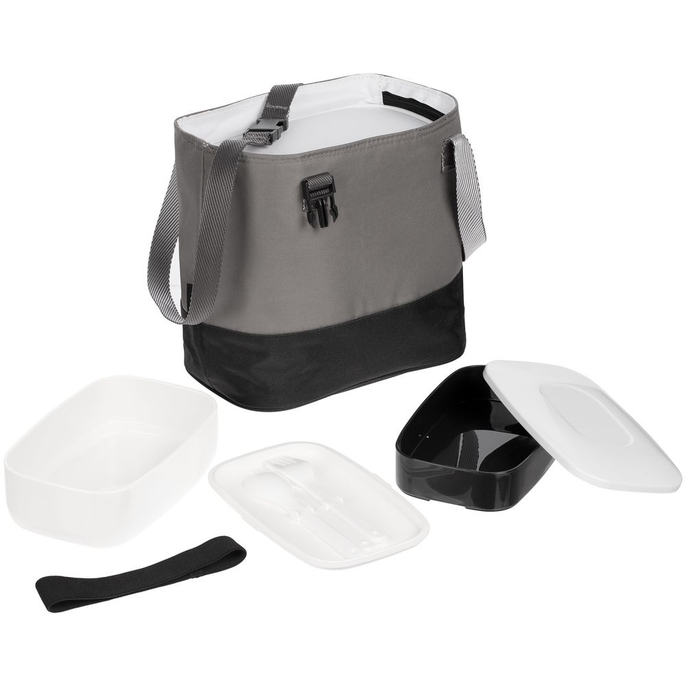 Набор ланчбоксов в термосумке Takk Mamma, серый-1