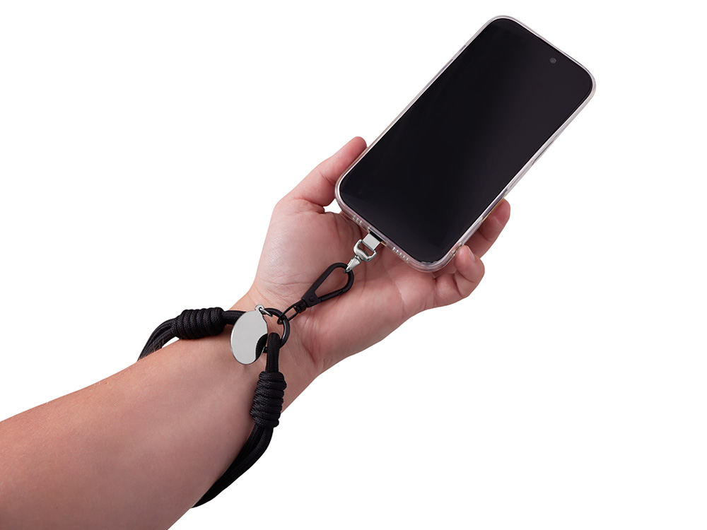 Брелок-браслет Bohemian c металлическим держателем для телефона, черный-2