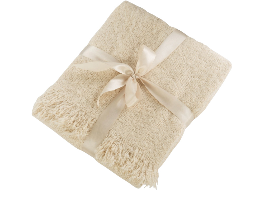 Плед акриловый Mohair, бежевый-6
