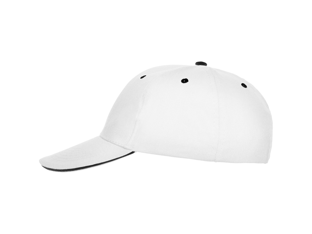 Бейсболка Panel унисекс, белый/черный-0