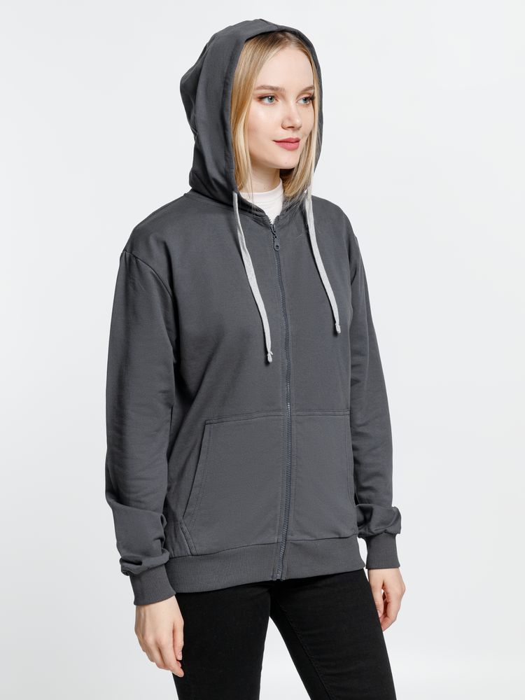 Толстовка на молнии с капюшоном Siverga, темно-серая (графит)-7