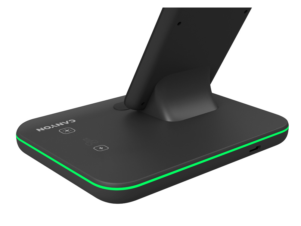 Беспроводное зарядное устройство для гаджетов 3-в-1 с технологией QI Canyon WS-303 (CNS-WCS303B), 15W, черный-2