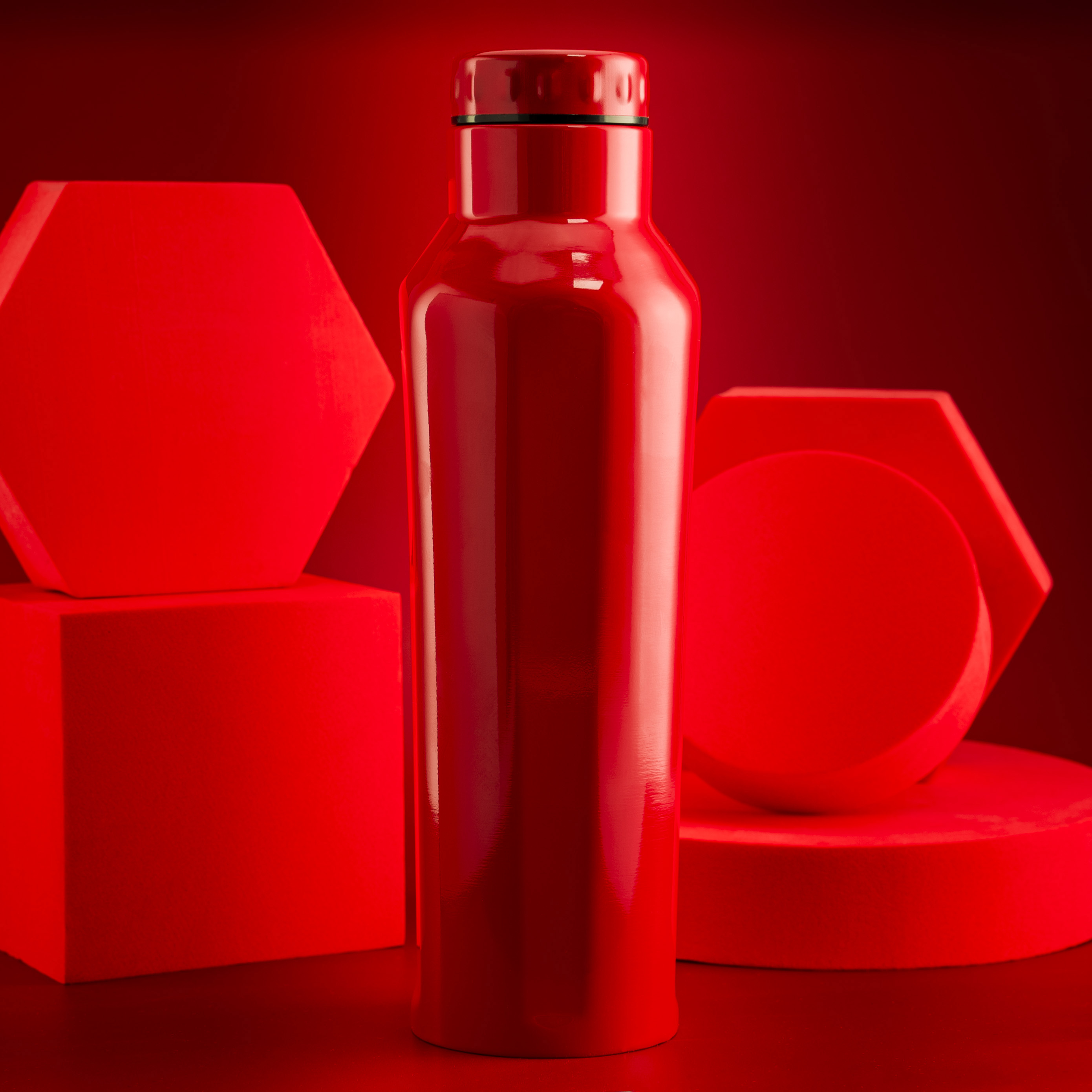 Термобутылка для напитков E-shape (красный)-6