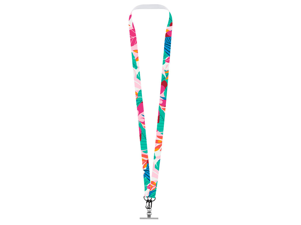 Ланъярд 2 см под сублимацию с 2-мя трендовыми карабинами и металлическим держателем для телефона, черный-1