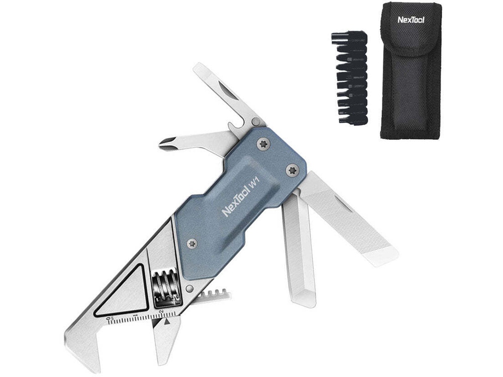 Мультитул-ключ Nextool Light Wrench W1 с набором бит, 6 функций, голубо-серый (NE20270)-0