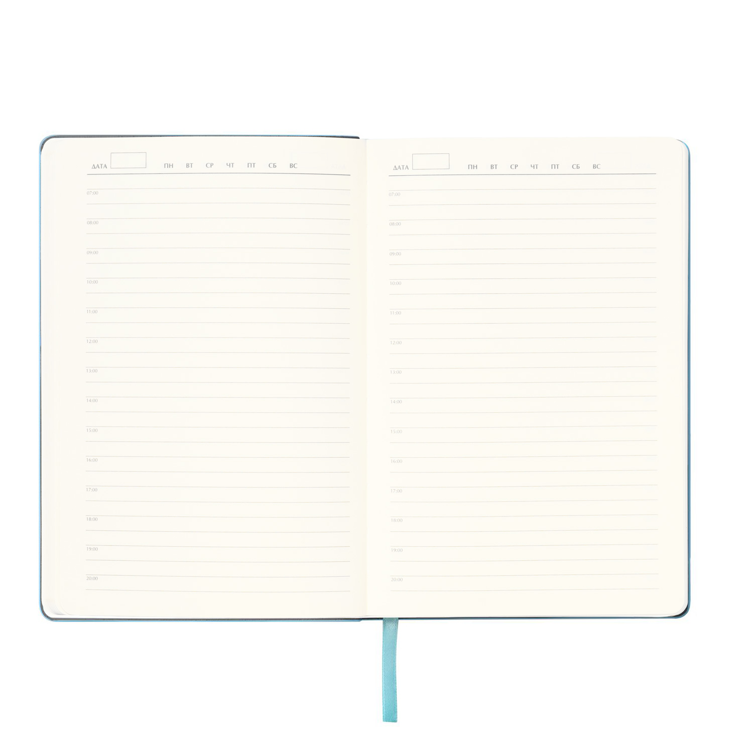 Ежедневник Spark недатированный, лазурный (без упаковки, без стикера, с серой подложкой)-8