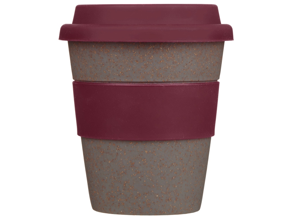 Стакан с силиконовой крышкой Cafe, burgundy-4