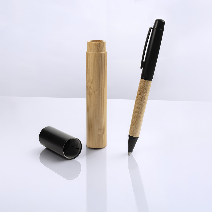 Ручка шариковая BALK в тубе-футляре, бежевый, черный-3