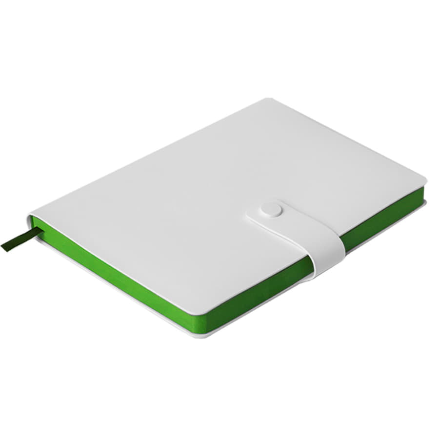 Ежедневник недатированный Stellar, А5, белый, кремовый блок  в линейку, с зеленым обрезом, белый, зеленый-5