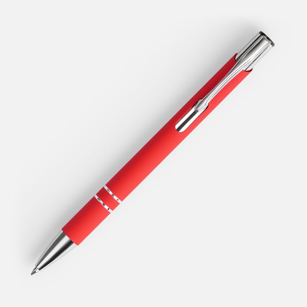 Ручка шариковая Keskus Soft Touch, красная-1