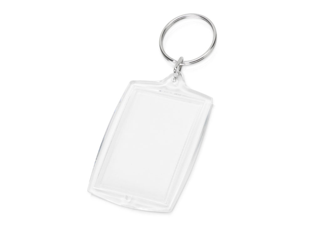 Брелок с возможностью вставки фотографии или рекламного мини-постера, прозрачный-0