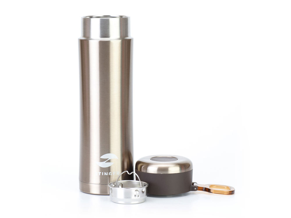 Термокружка Stinger, 0,42 л, сталь/пластик, золотой глянцевый, 7,5 х 6,9 х 22,2 см-3