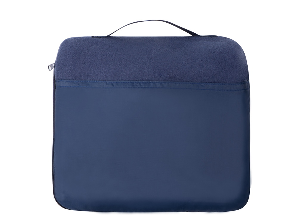 Плед для путешествий Flight в чехле с ручкой и карманом, темно-синий-2