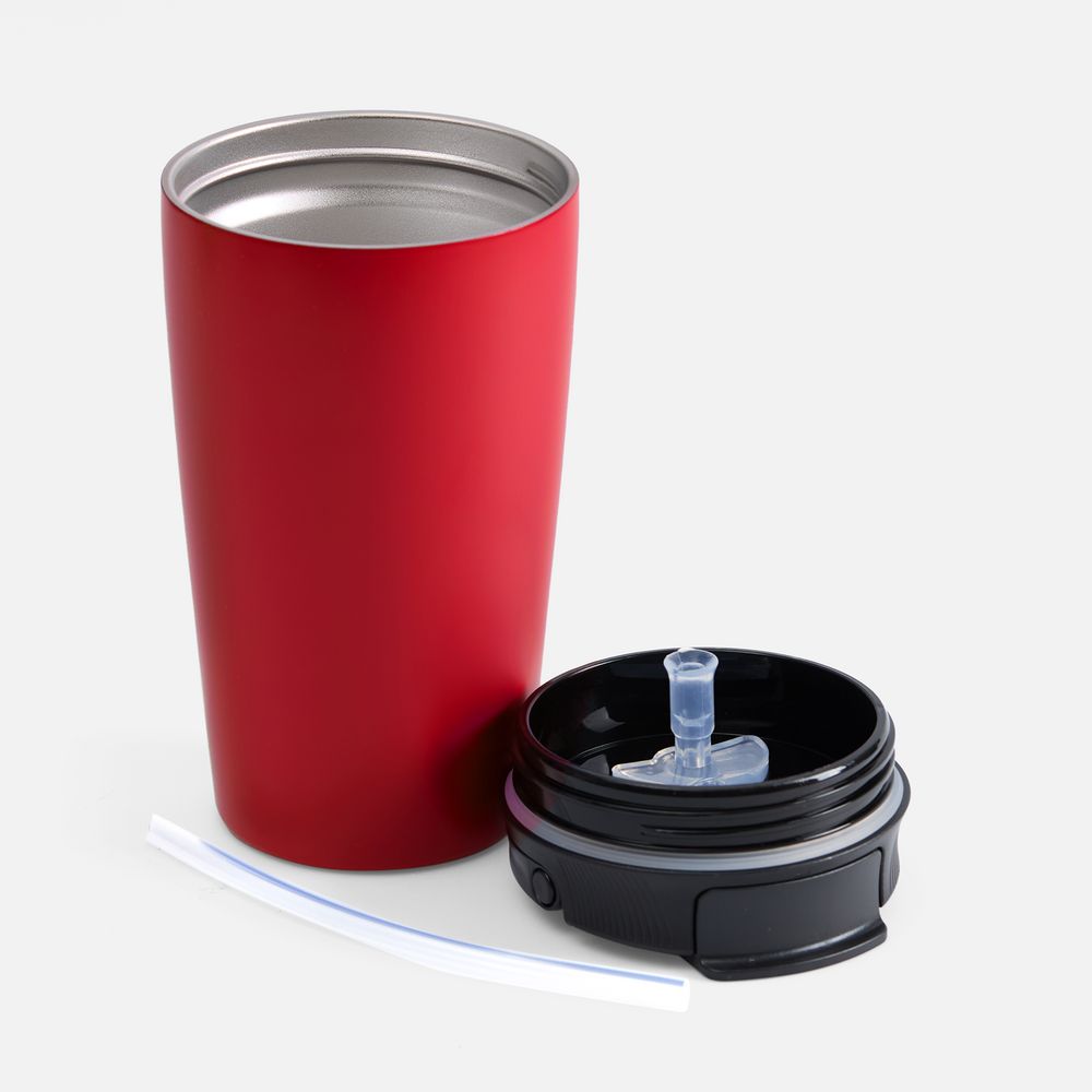 Термостакан с двумя поильниками Duetta, красный-3