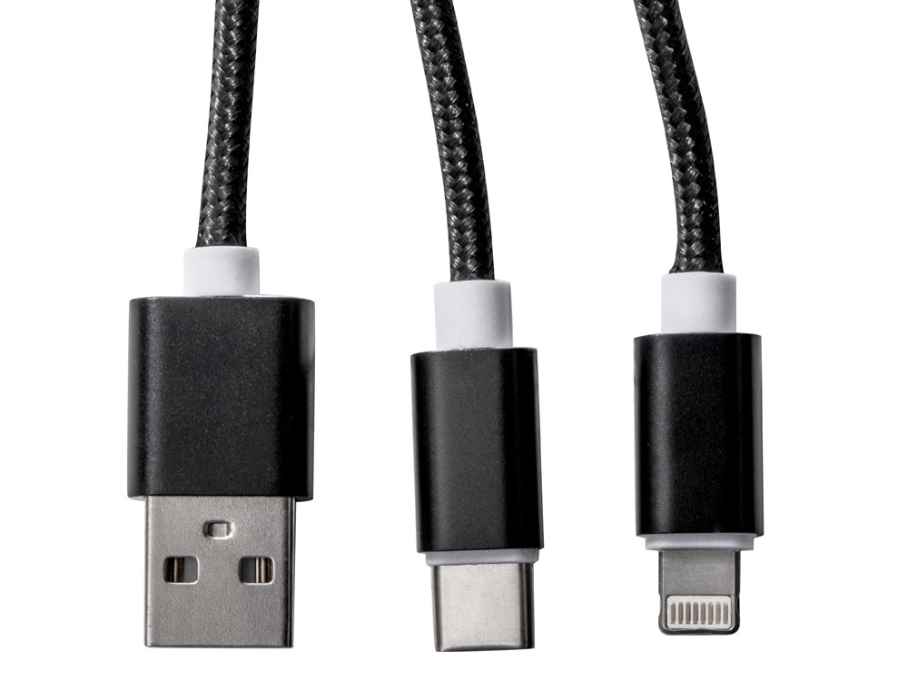 Кабель для зарядки Tres с брелоком, черный-2