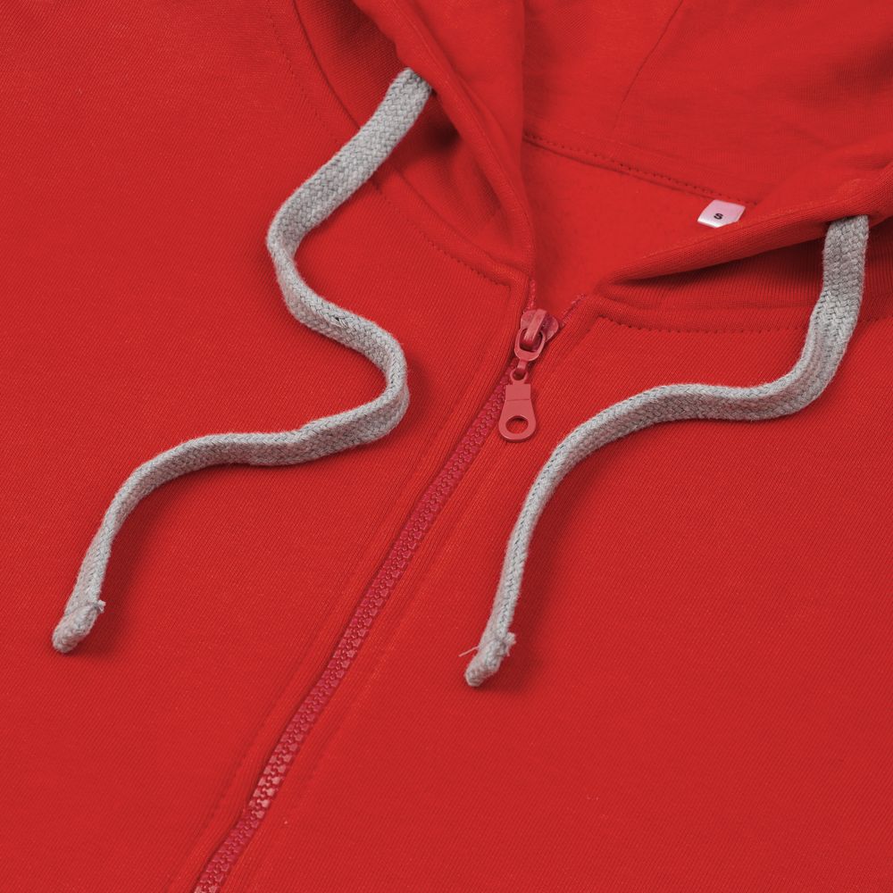 Толстовка на молнии с капюшоном Unit Siverga Heavy, красная-3