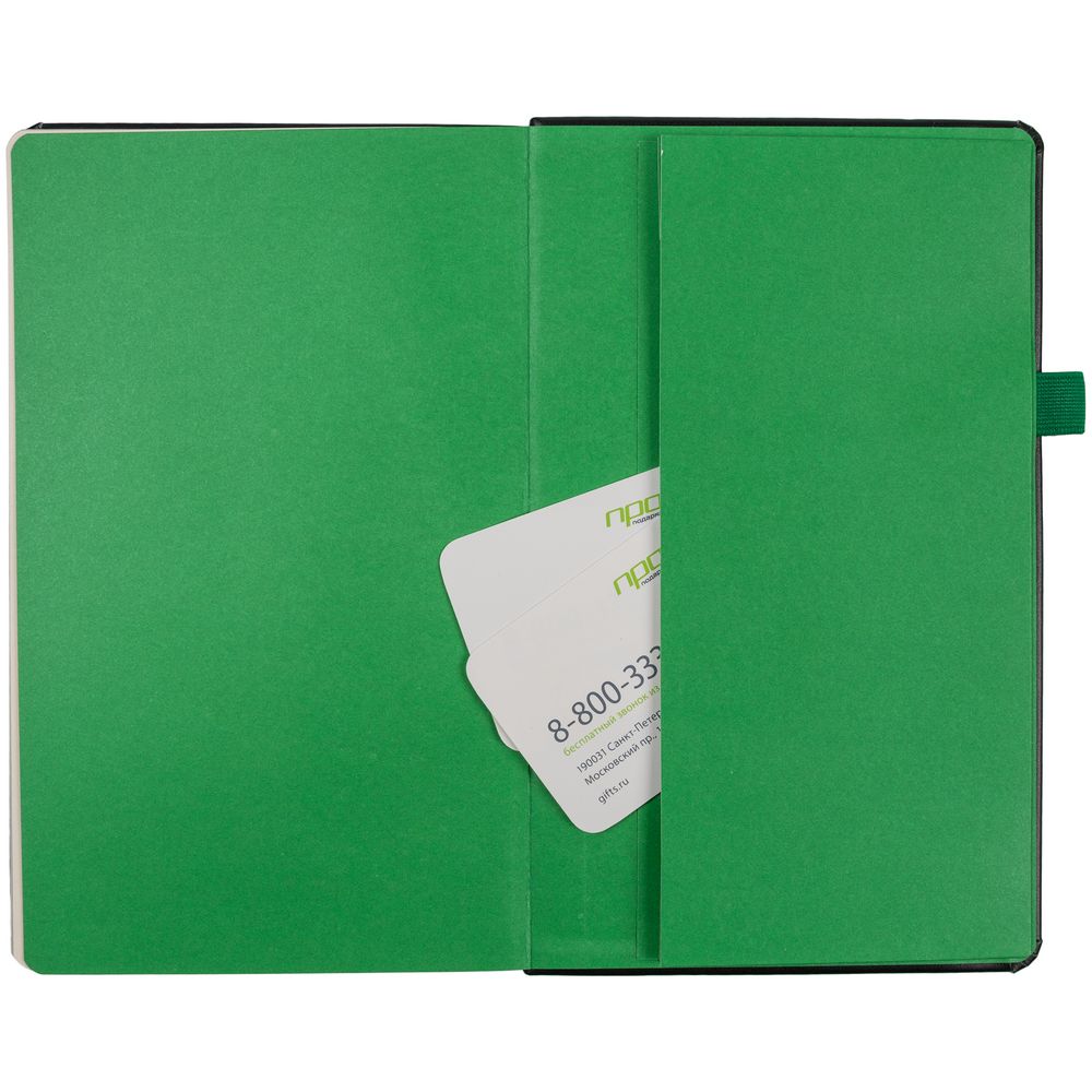 Ежедневник Ton Black, недатированный, черный с зеленым-2