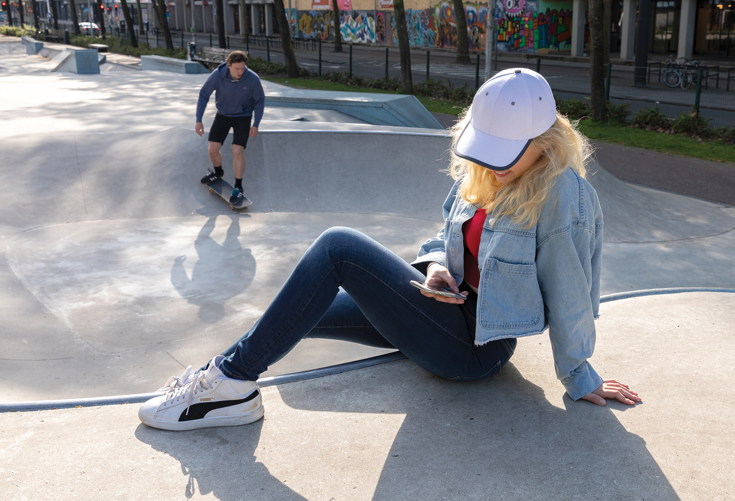 Контрастная бейсболка Impact из переработанного хлопка AWARE™, 6 клиньев, 280 г/м2-4