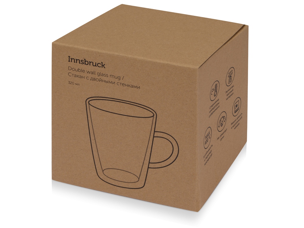 Кружка с двойными стенками Innsbruck конусообразный, с ручкой 320 мл-4