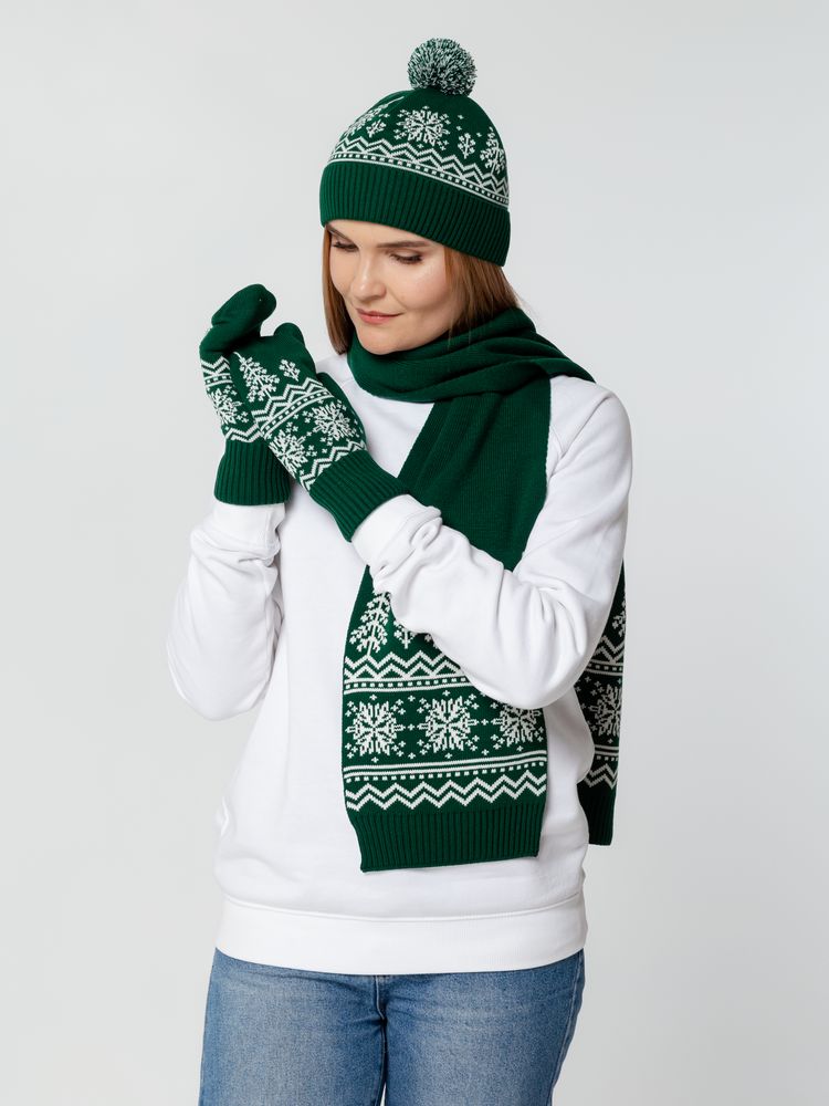 Шапка Elnik, зеленая с молочно-белым-2