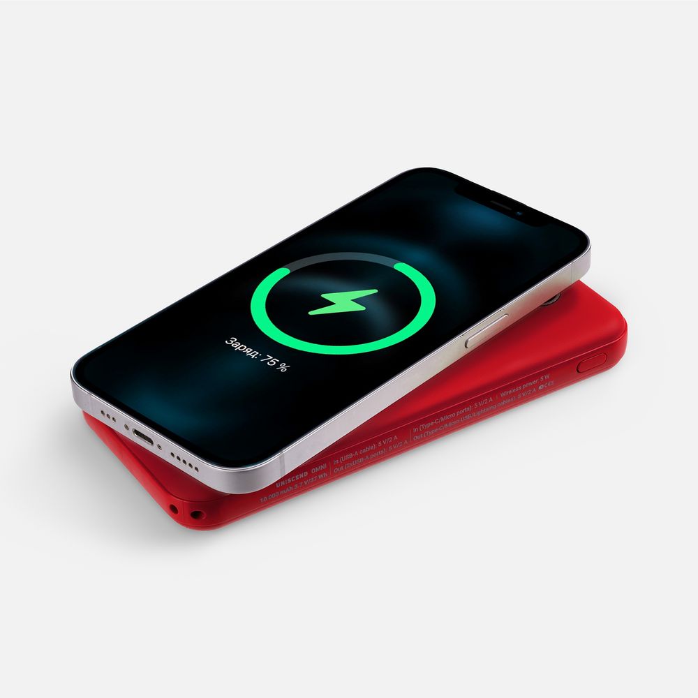 Аккумулятор Omni Qi 10000 мАч, ver.2, красный-3