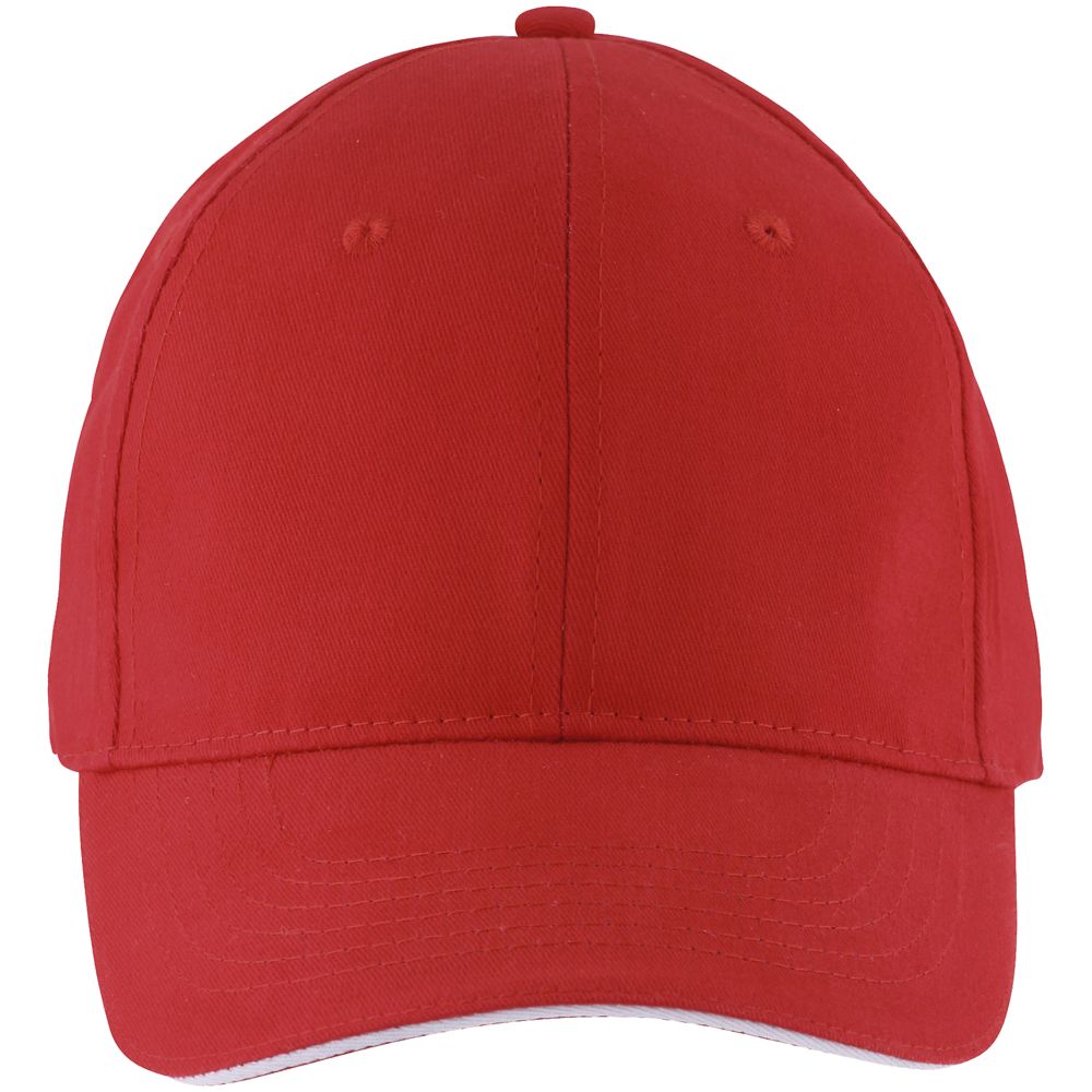 Бейсболка Solar, красная с белым-2