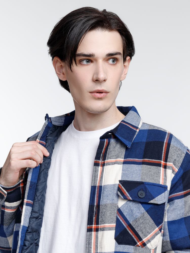 Куртка-рубашка оверсайз унисекс Noah, синяя-4