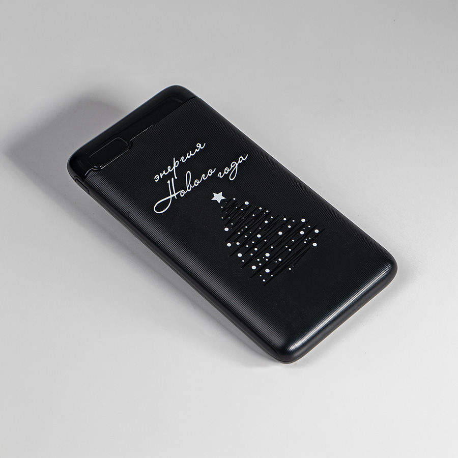 Универсальный аккумулятор Flash 5 (5000 мАч) с подсветкой и soft touch, черный, 9,8х6.3х1,3 см, черный-9