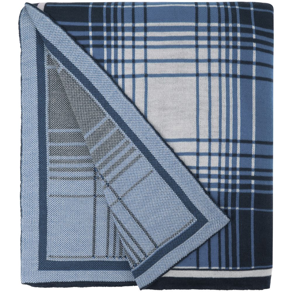 Плед Duotone, синий с белым-0