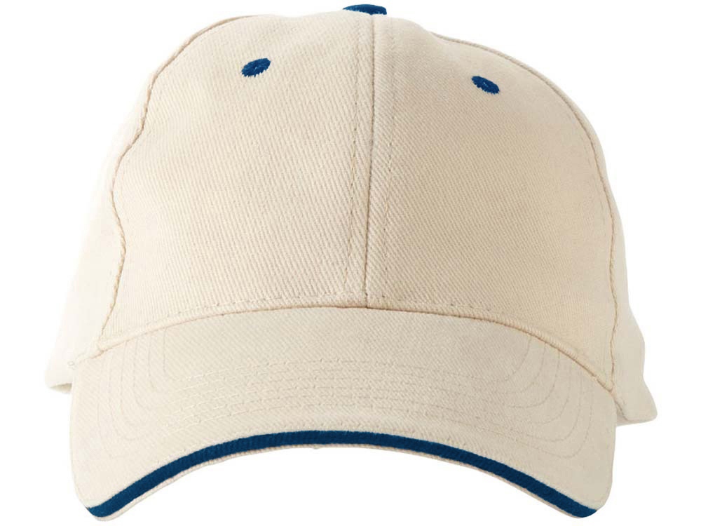 Бейсболка New Castle 6-ти панельная, натуральный/синий-5