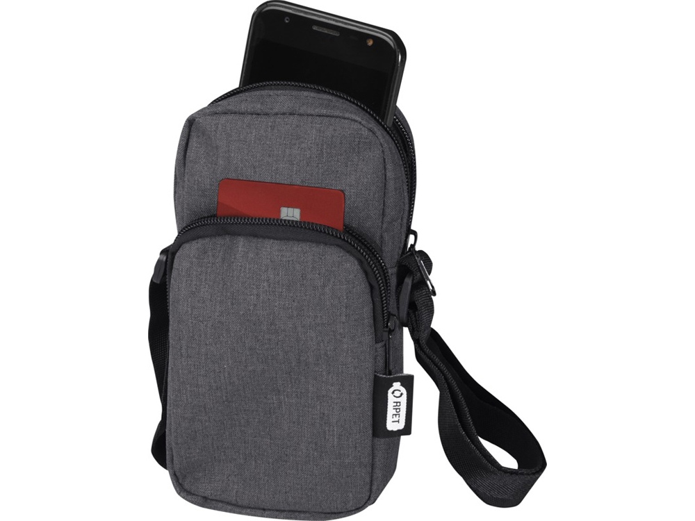 Сумка для телефона Ross из переработанного материала, древесный уголь-3