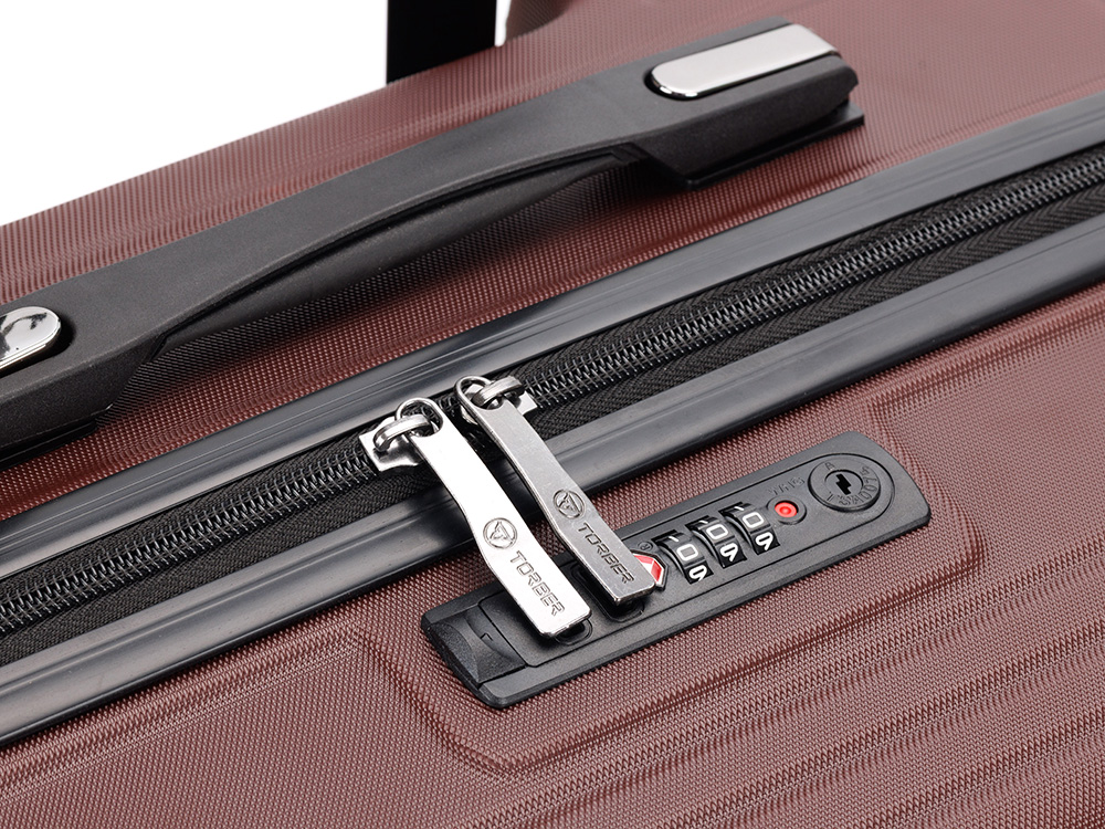 Чемодан TORBER Onego, бордовый, ABS-пластик, 69,5 х 46 х 26 см, 69 л-7