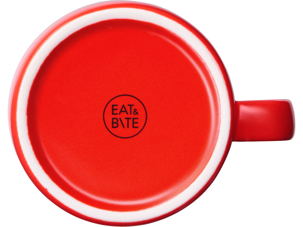 Чайная пара Brighton : блюдце овальное, чашка, коробка, красный-3